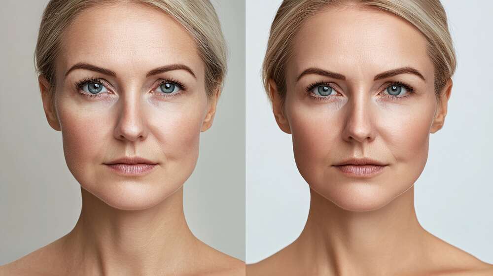 Treatment for undereye puffiness, before and after. Medazur Medical Clinic in Leytonstone.